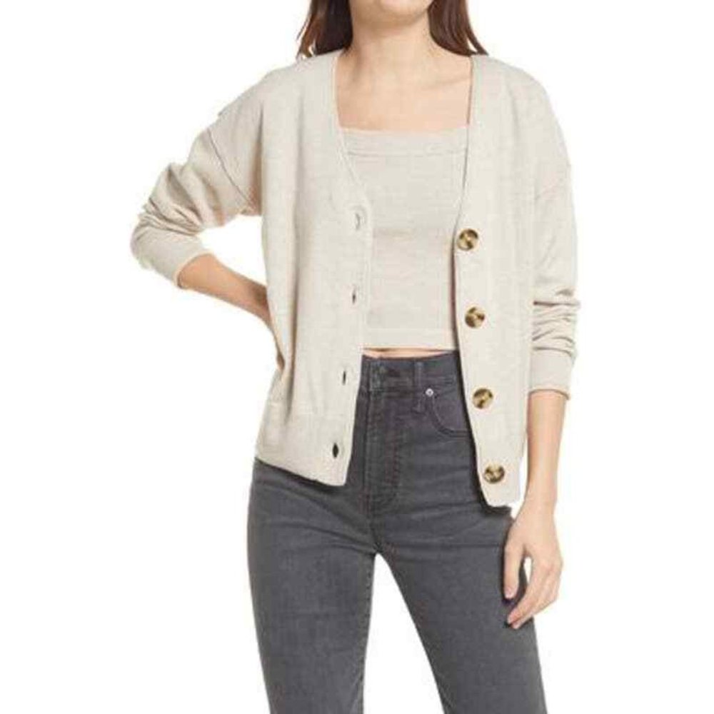 Madewell (Re)sourced Cashmere Carlyn V-Neck Cardigan Sweater